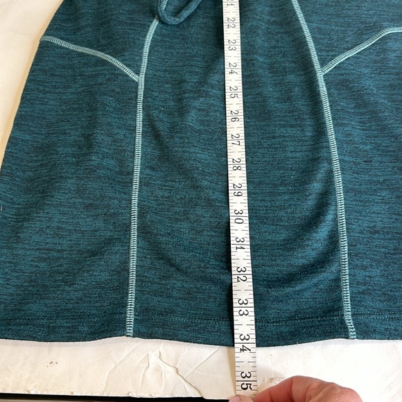 Athleta Give It Your All Teal Drawstring Long Sleeve Dress Size XXS - Picture 10 of 12